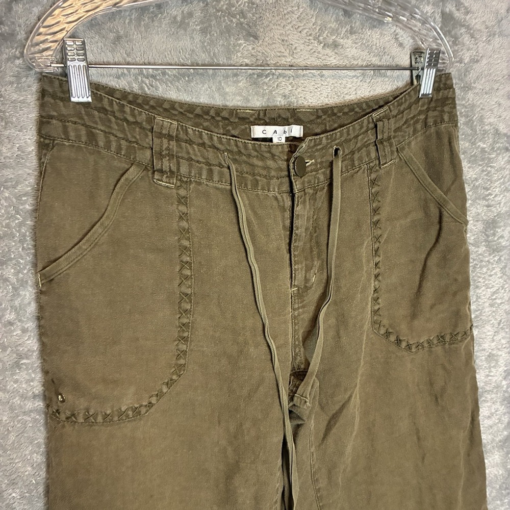 Vtg Cabi Womens Linen Wide Leg Pants 10 Lagenlook Minimalist Granola Earthy Boho